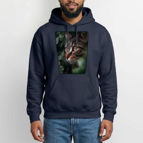 Tabby Cat Jungle Eyes Design - Heavyweight Unisex Hoodie by Gildan