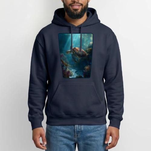 Sea Turtle Coral Reef Design - Heavyweight Unisex Hoodie by Gildan
