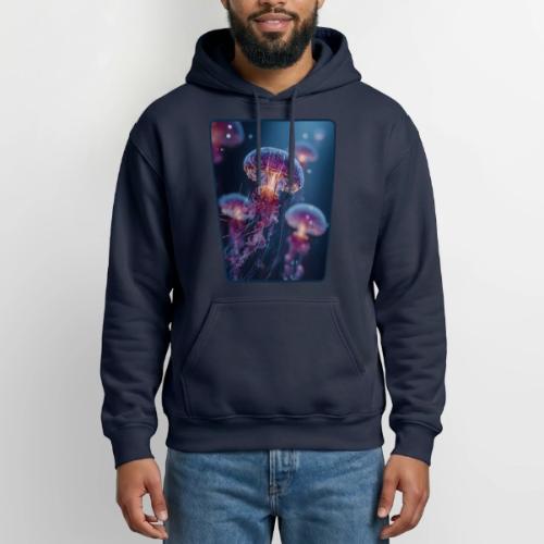 Glowing Jellyfish Deep Sea Design - Heavyweight Unisex Hoodie by Gildan