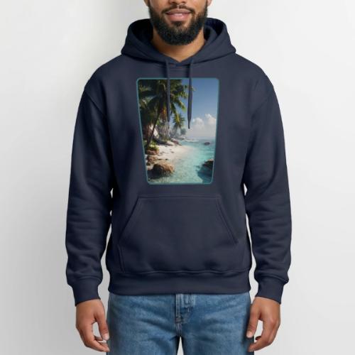 Tropical Beach Paradise Palm Design - Gildan Heavy Blend Adult Hoodie