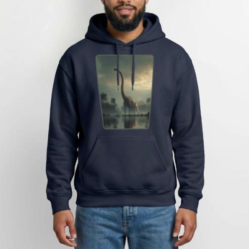 Brachiosaurus Misty Lake Design - Gildan Heavy Blend Adult Hoodie