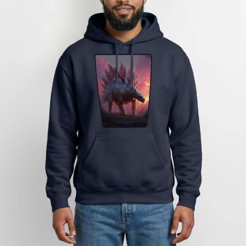 Stegosaurus Sunset Forest Design - Heavyweight Unisex Hoodie by Gildan