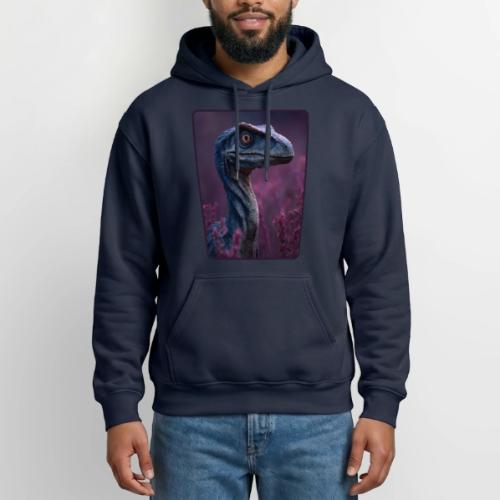 Blue Velociraptor Portrait Design - Gildan Heavy Blend Adult Hoodie