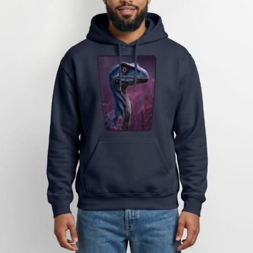 Blue Velociraptor Portrait Design - Heavyweight Unisex Hoodie by Gildan