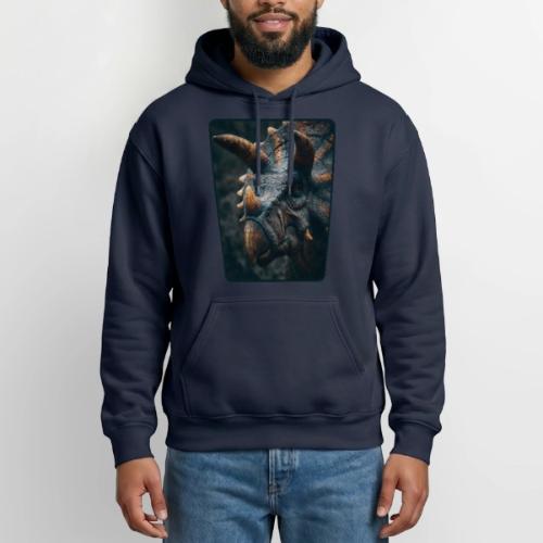 Triceratops Detailed Portrait Design - Heavyweight Unisex Hoodie by Gildan