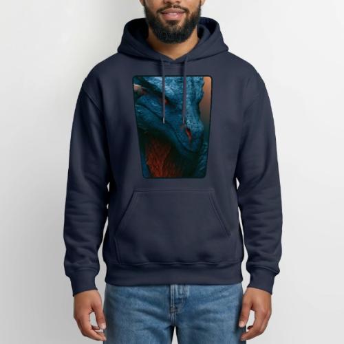 Turquoise Dragon Fire Eye Design - Heavyweight Unisex Hoodie by Gildan