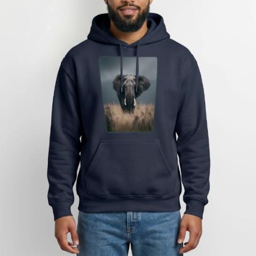 Majestic African Elephant Portrait Design - Heavyweight Unisex Hoodie by Gildan