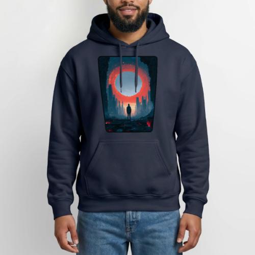 Cosmic Portal Future City Design - Gildan Heavy Blend Adult Hoodie