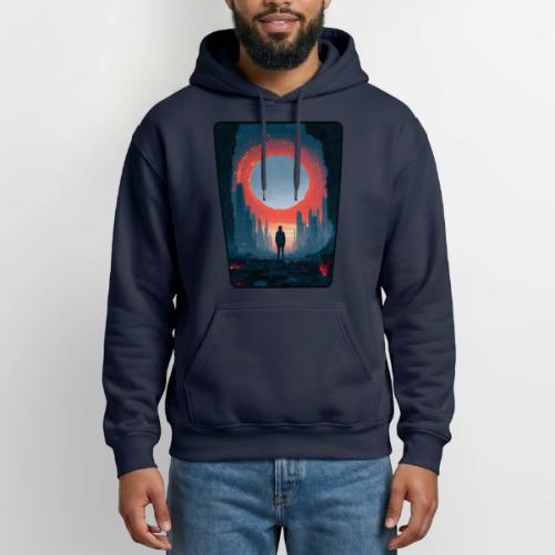 Cosmic Portal Future City Design - Heavyweight Unisex Hoodie by Gildan