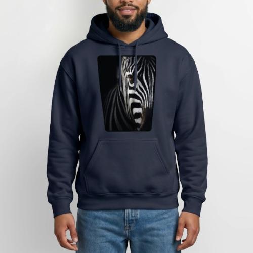 Zebra High Contrast Portrait Design - Heavyweight Unisex Hoodie by Gildan