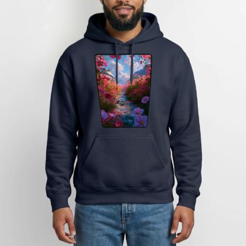 Dreamy Cosmos Valley Landscape Art - Heavyweight Unisex Hoodie by Gildan