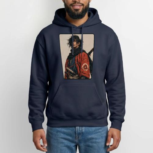 Young Samurai Warrior Portrait - Heavyweight Unisex Hoodie by Gildan
