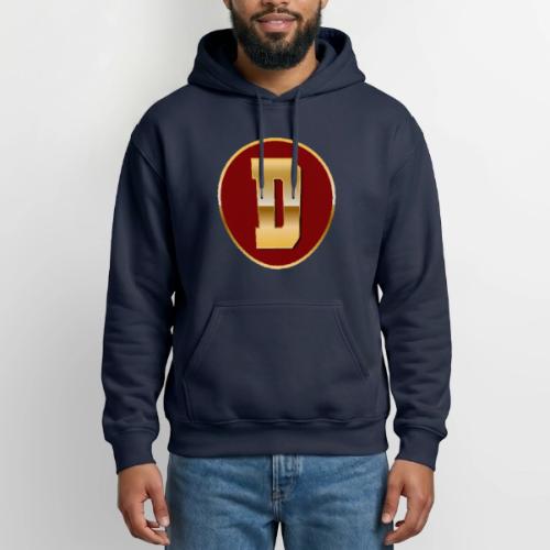Letter D – Capital Varsity Alphabet Monogram - Heavyweight Unisex Hoodie by Gildan