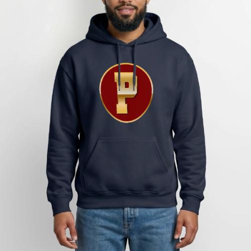 Letter P – Capital Varsity Alphabet Monogram - Heavyweight Unisex Hoodie by Gildan