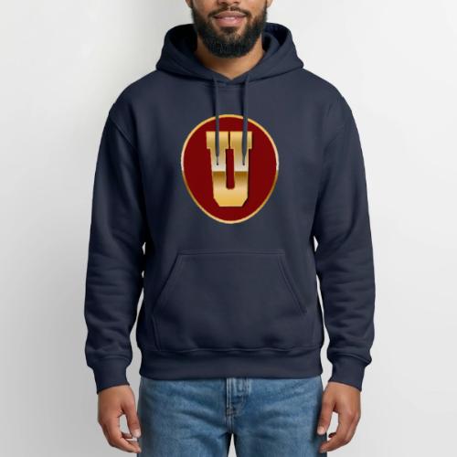 Letter U – Capital Varsity Alphabet Monogram - Heavyweight Unisex Hoodie by Gildan