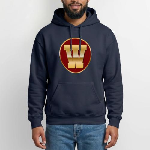 Letter W – Capital Varsity Alphabet Monogram - Gildan Heavy Blend Adult Hoodie