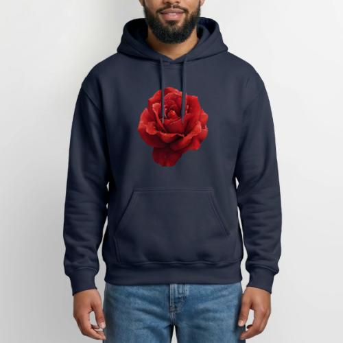 Rose: Crimson Dew Bloom - Gildan Heavy Blend Adult Hoodie