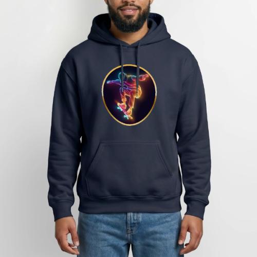 Skateboarding: Midnight Neon Skater - Heavyweight Unisex Hoodie by Gildan