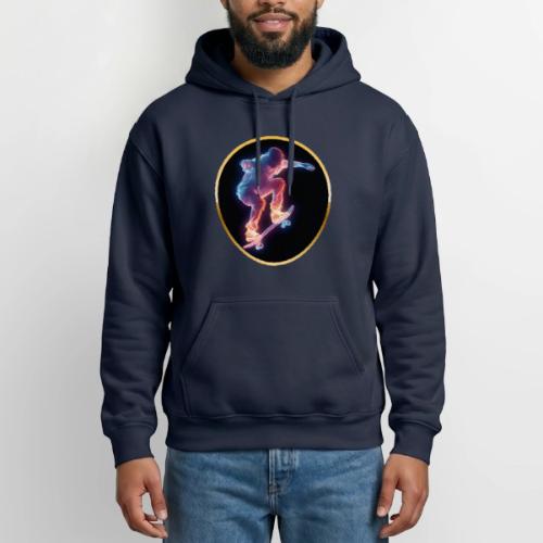 Skateboarding: Neon Skate Orbit - Heavyweight Unisex Hoodie by Gildan