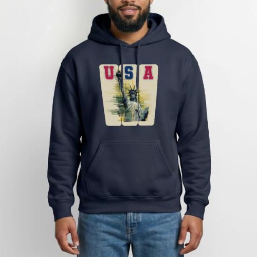 Art illustration of the Statue of Liberty - Heavyweight Unisex Hoodie by Gildan