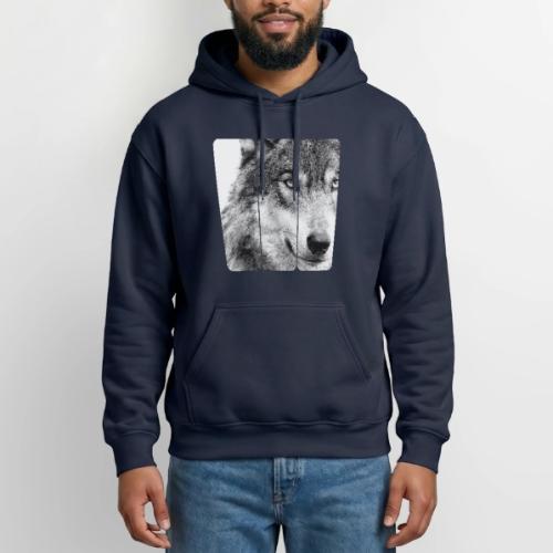 Wolf Face Triptych: Silent Alpha - Gildan Heavy Blend Adult Hoodie