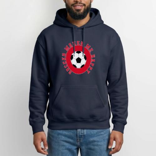 Soccer Makes Me Happy – Football Joy Graphic - Gildan Heavy Blend Adult Hoodie