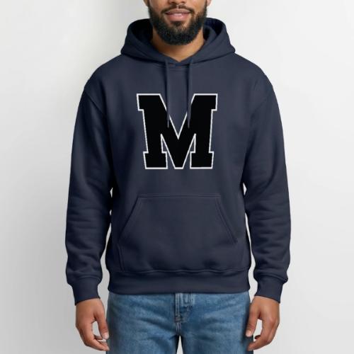 Varsity Letter M Collegiate Alphabet Art - Gildan Heavy Blend Adult Hoodie
