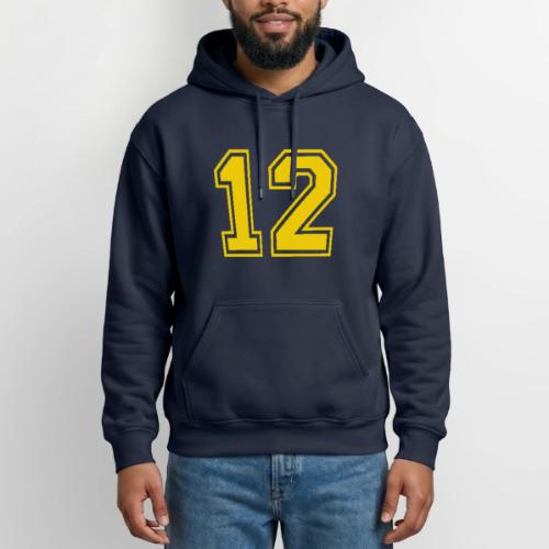 Number 12 in a classic athletic collegiate font - Gildan Heavy Blend Adult Hoodie