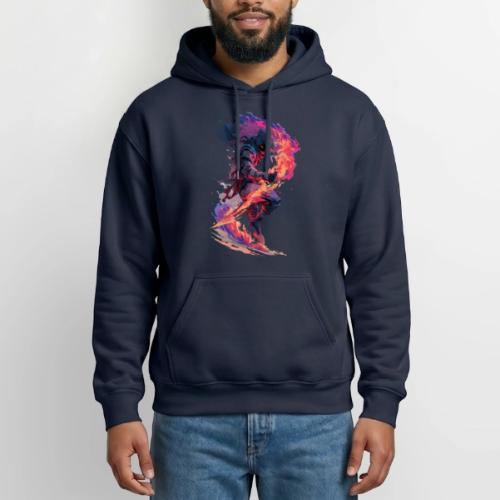Flaming Ninja Warrior Fantasy Design - Heavyweight Unisex Hoodie by Gildan