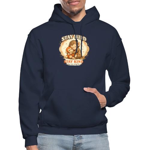 Stay Wild Stay Kind Punch Monkey Hug - Gildan Heavy Blend Adult Hoodie