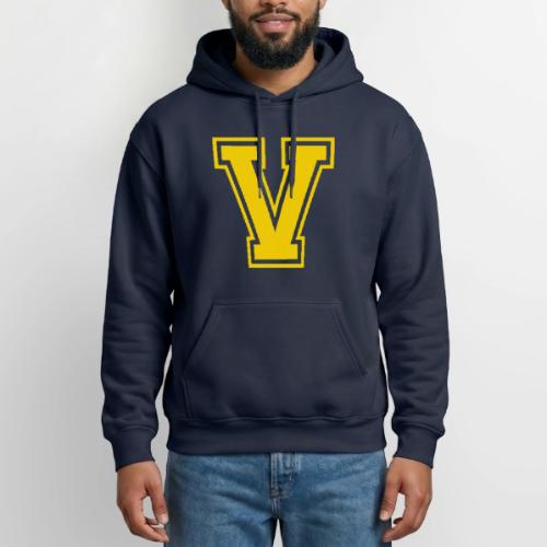 Letter V – Capital Athletic Alphabet Monogram - Gildan Heavy Blend Adult Hoodie