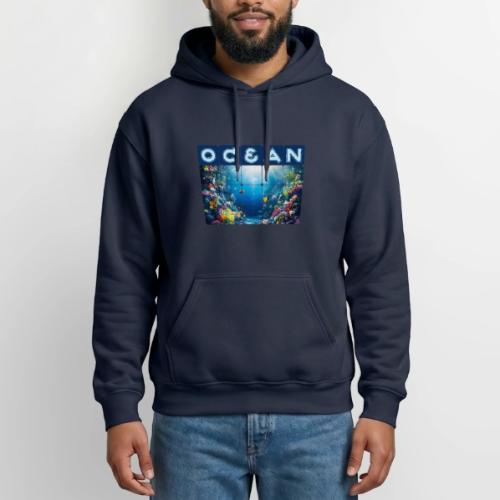 Ocean: Neon Reef Glow - Gildan Heavy Blend Adult Hoodie