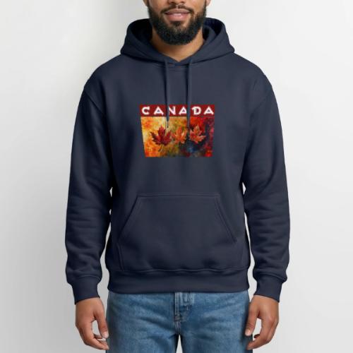Painted Canada Leaves - Gildan Heavy Blend Adult Hoodie