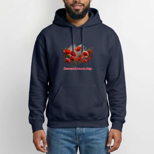 Remembrance Day with poppies - Gildan Heavy Blend Adult Hoodie