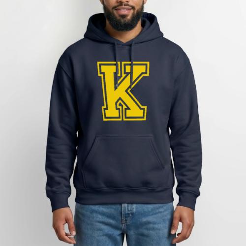 Letter k – Capital Athletic Alphabet Monogram - Gildan Heavy Blend Adult Hoodie