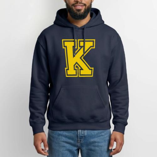 Letter k – Capital Athletic Alphabet Monogram - Heavyweight Unisex Hoodie by Gildan