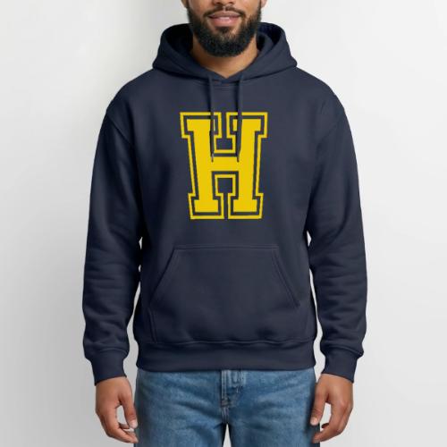 Letter H – Capital Athletic Alphabet Monogram - Gildan Heavy Blend Adult Hoodie