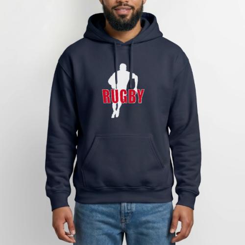 Bold Rugby Action Silhouette - Gildan Heavy Blend Adult Hoodie