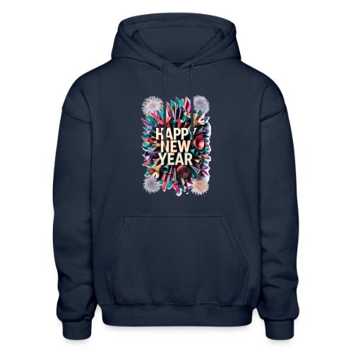 New Year's Party Horn T-Shirt - Heavyweight Unisex Hoodie by Gildan