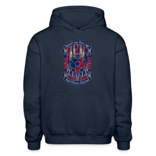 Barcelona Red Heritage T Shirt, Barsa fan Gift - Heavyweight Unisex Hoodie by Gildan