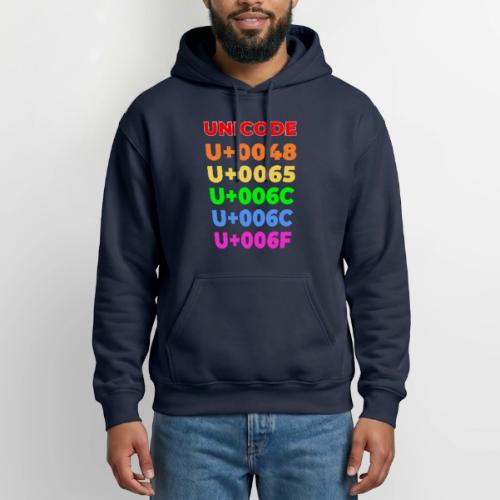 Hello, in unicode - Heavyweight Unisex Hoodie by Gildan