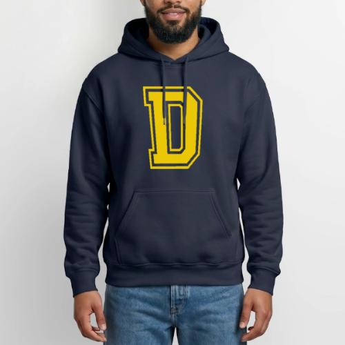 Letter D – Capital Athletic Alphabet Monogram - Heavyweight Unisex Hoodie by Gildan