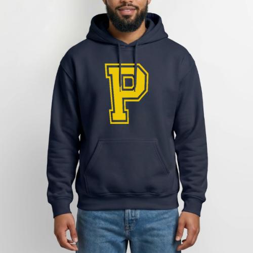 Letter P – Capital Athletic Alphabet Monogram - Gildan Heavy Blend Adult Hoodie