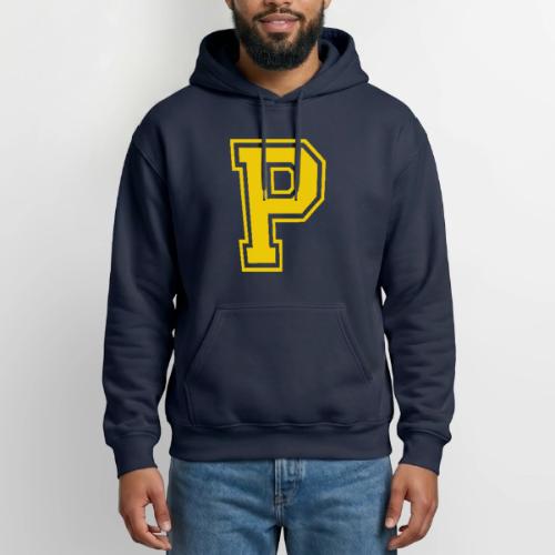 Letter P – Capital Athletic Alphabet Monogram - Heavyweight Unisex Hoodie by Gildan