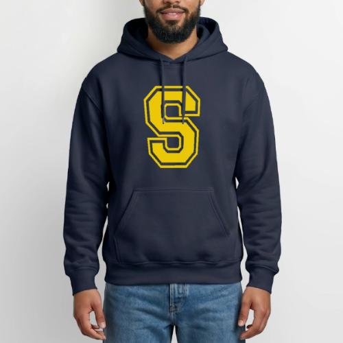 Letter S – Capital Athletic Alphabet Monogram - Heavyweight Unisex Hoodie by Gildan