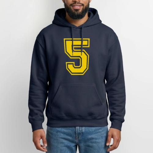 Number 5 in a classic athletic collegiate font - Gildan Heavy Blend Adult Hoodie