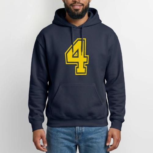 Number 4 in a classic athletic collegiate font - Heavyweight Unisex Hoodie by Gildan