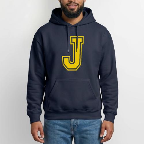 Letter J – Capital Athletic Alphabet Monogram - Gildan Heavy Blend Adult Hoodie