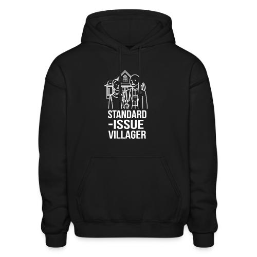 Standard-Issue Villagers (White on Color) - Heavyweight Unisex Hoodie by Gildan