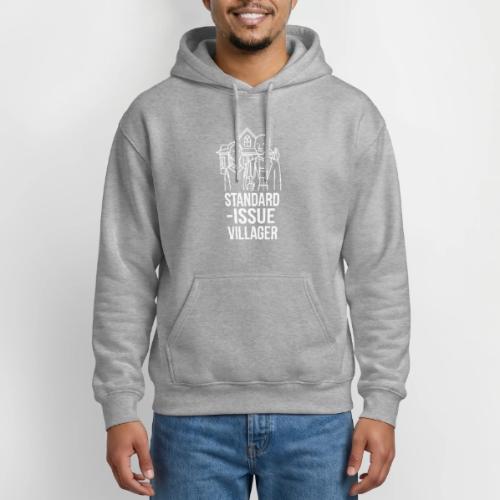 Standard-Issue Villagers (White on Color) - Gildan Heavy Blend Adult Hoodie